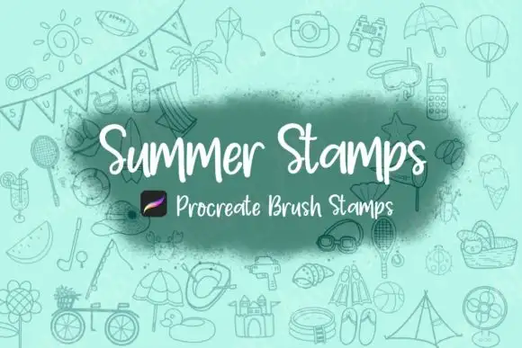 50 Summer Procreate Brush Stamps