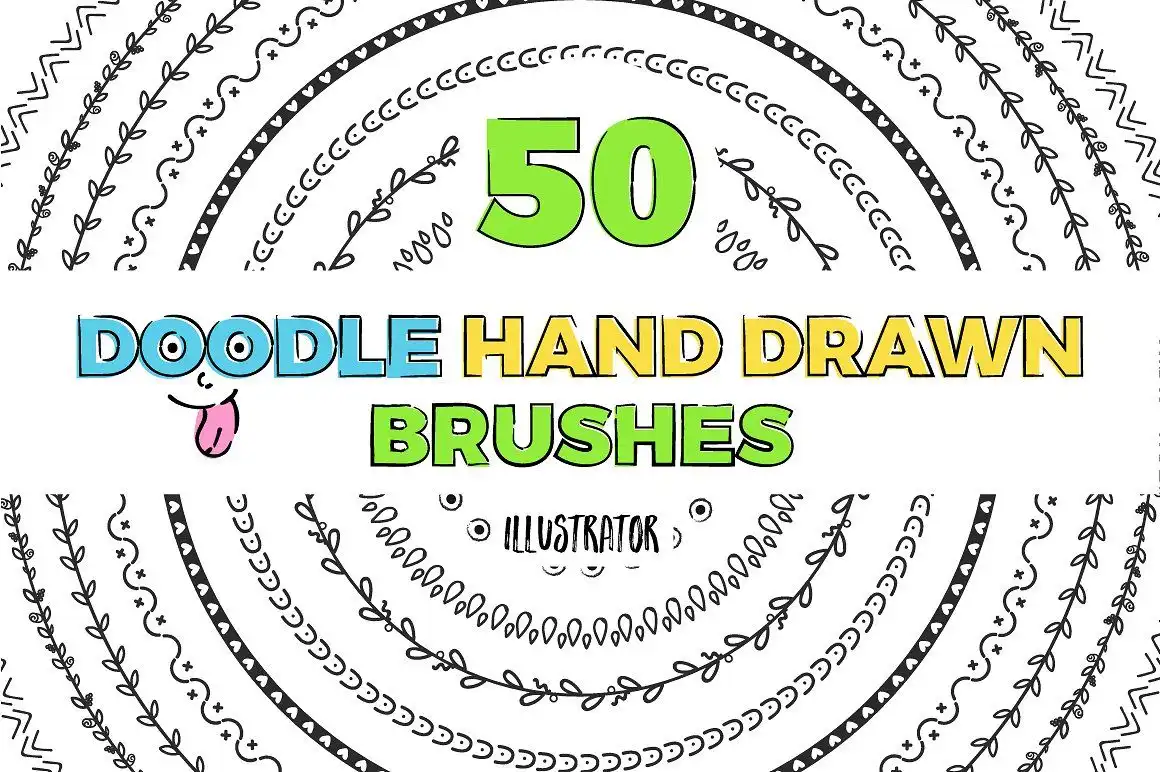 50 Doodle Hand Drawn Brushes