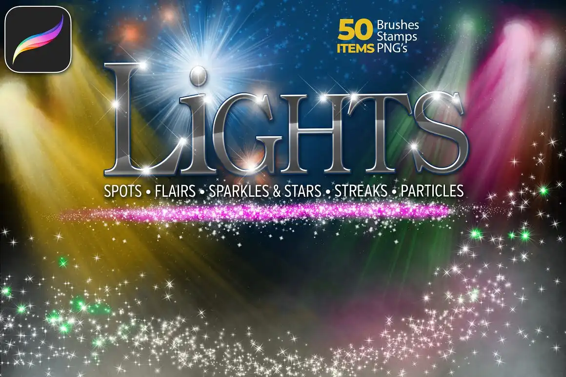 50 Lights Set for Procreate