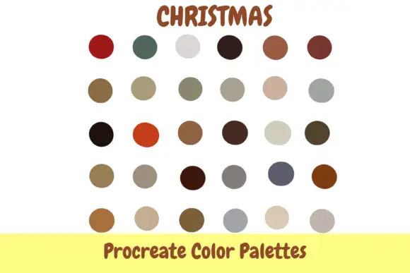 6 Christmas Procreate Brush Stamps Color
