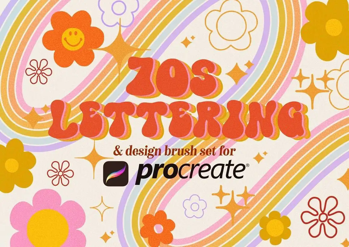 70s Lettering Procreate Brushes