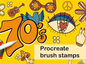 70’s procreate brush set (4) 33613