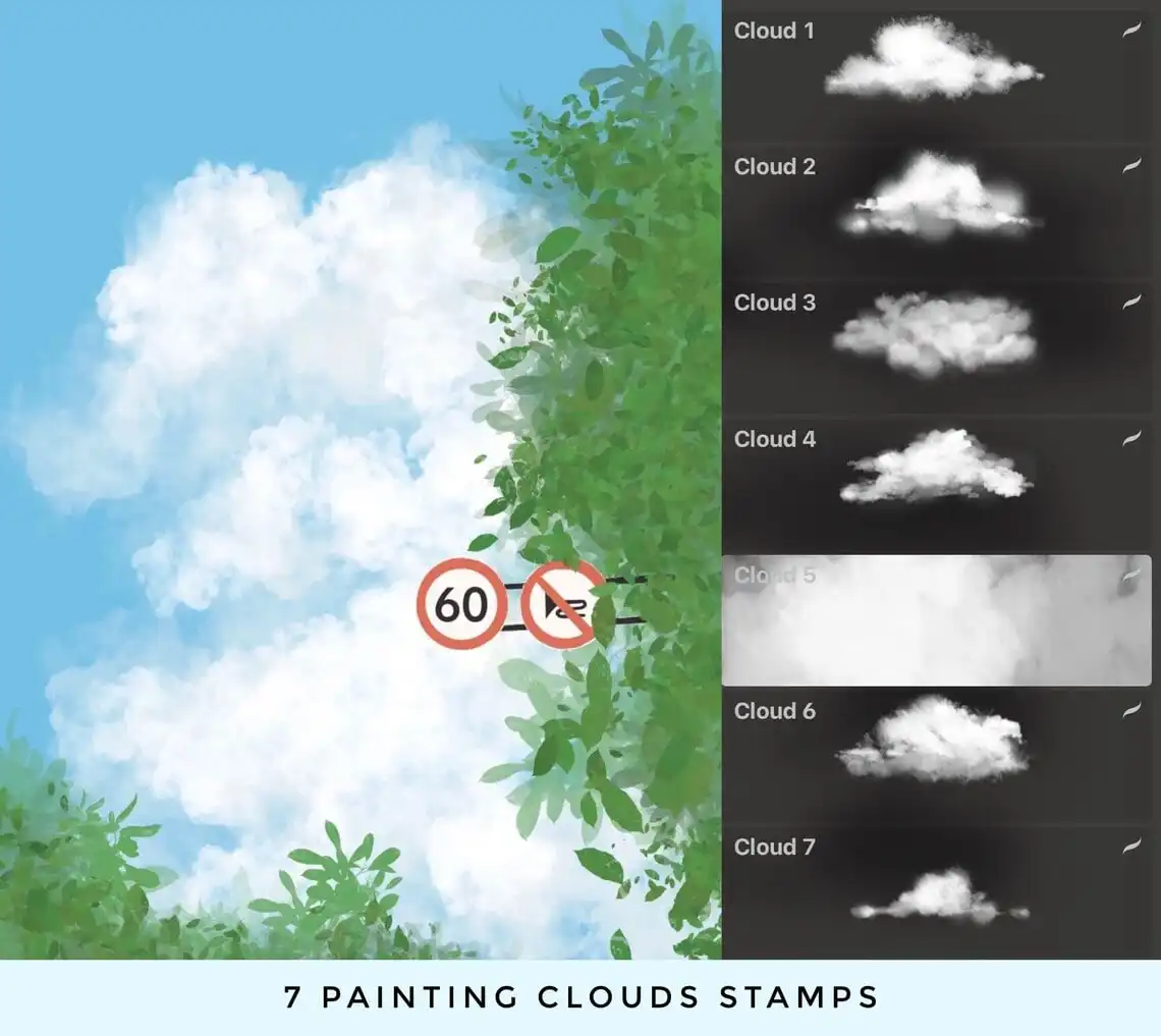 72 Procreate Brushes Cloud Pack 5 72 procreate brushes cloud pack (7) 34305