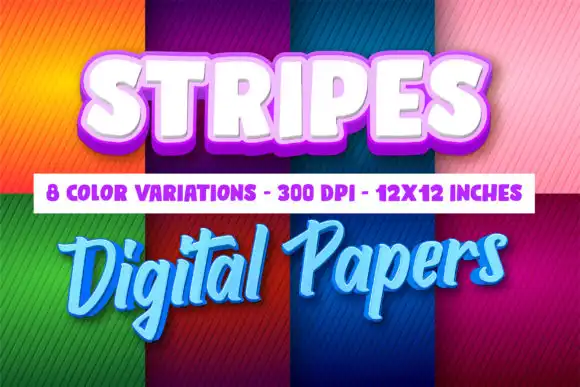8 Stripes Digital Papers Texture