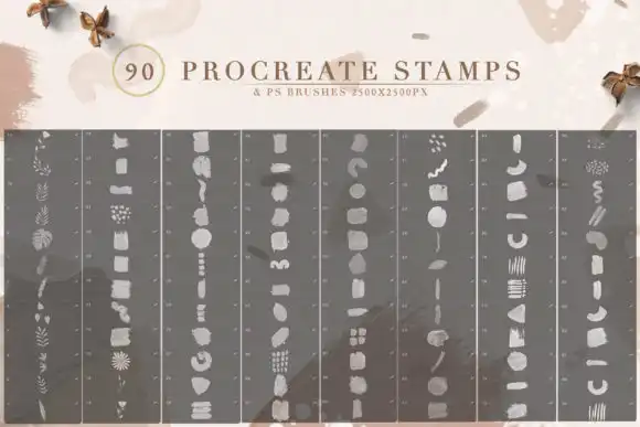 90 Procreate & PS Stamp Brushes 8 90 procreate & ps stamp brushes (2) 44992