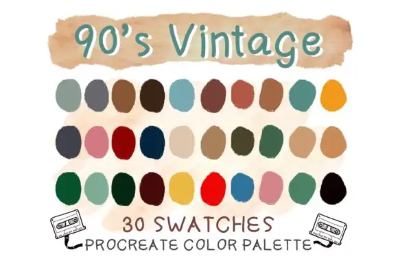 90's Vintage Procreate Color Palettes