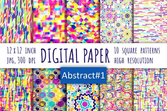 Abstract Digital Paper. Bohemian Style