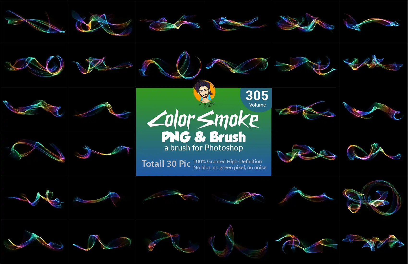 Abstract Motion Brush and PNG