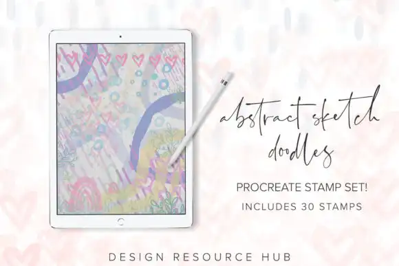 Abstract Sketch Doodles Procreate Stamps 4 abstract sketch doodles procreate stamps graphics 25948077 1 1 580x387 33111