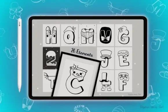 Alphabet Christmas Characters Brushes 7 alphabet christmas characters brushes graphics 22348616 3 580x387 24134