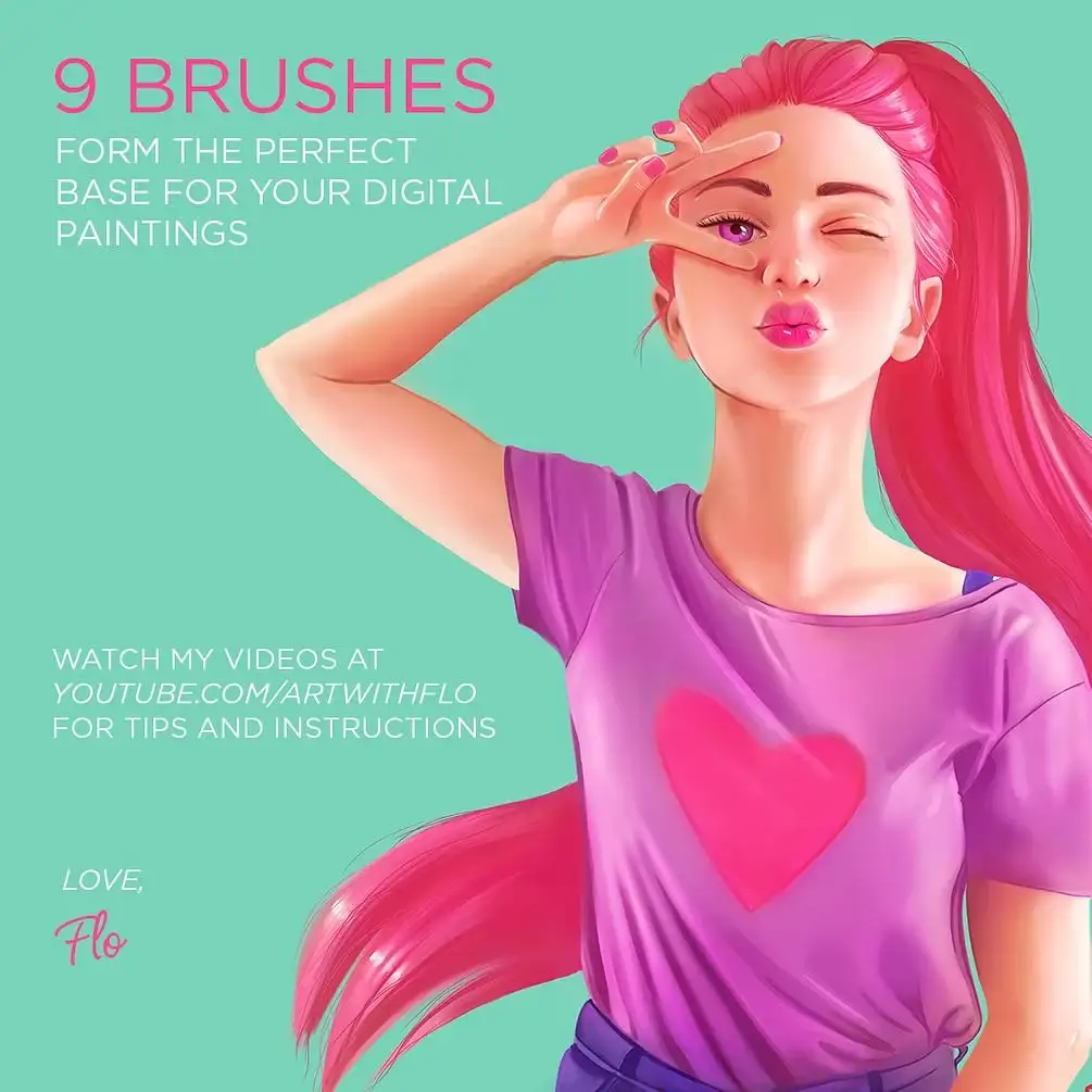 Art with Flo - Basic Brush Set for Procreate 3 art with flo basic brush set for procreate (2) 13359