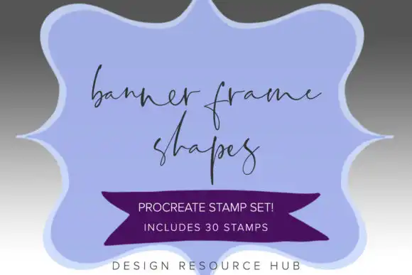 Banner Frames Procreate Stamp Set