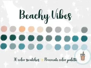 beachy vibes procreate palette graphics 9140153 1 1 580x387 33921