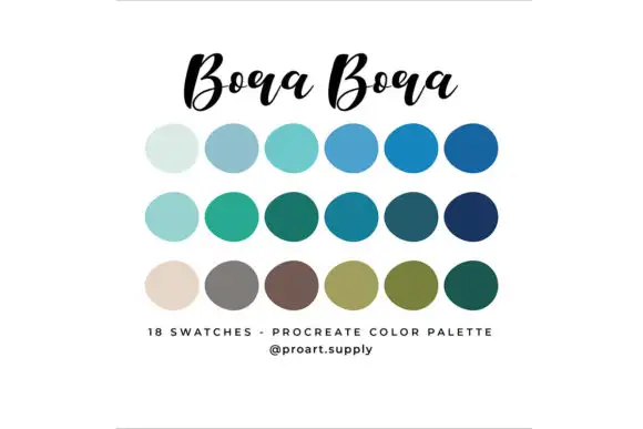 Bora Bora Procreate Color Palette