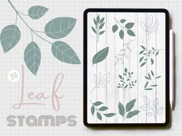 Botanical Leaf Brush Stamps