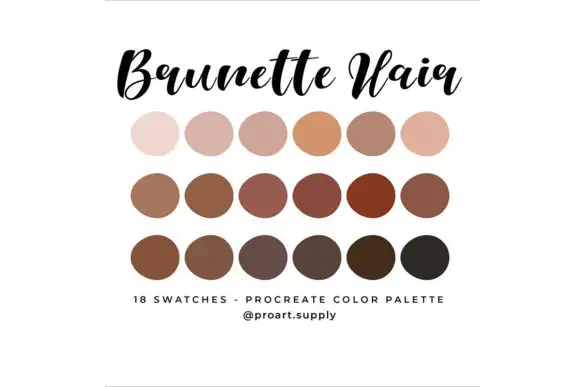 Brunette Hair Procreate Color Palette