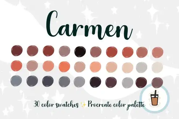 Carmen Warm Tones Procreate Palette
