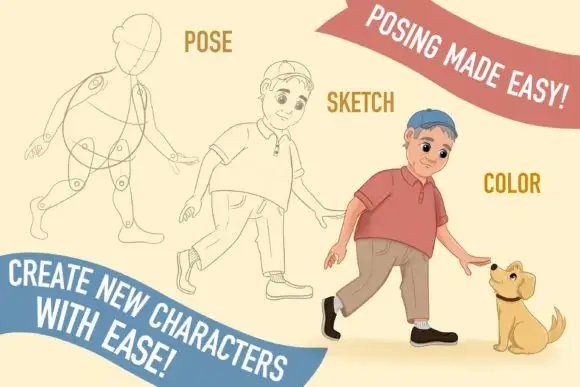 Character Pose Brush Kit- Male Edition 3 character pose brush kit male edition graphics 9217403 3 580x387 18461
