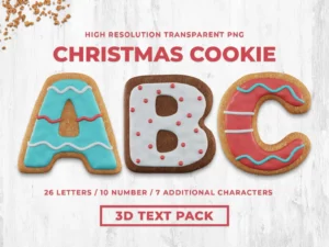 christmas cookie 3d text pack 27222