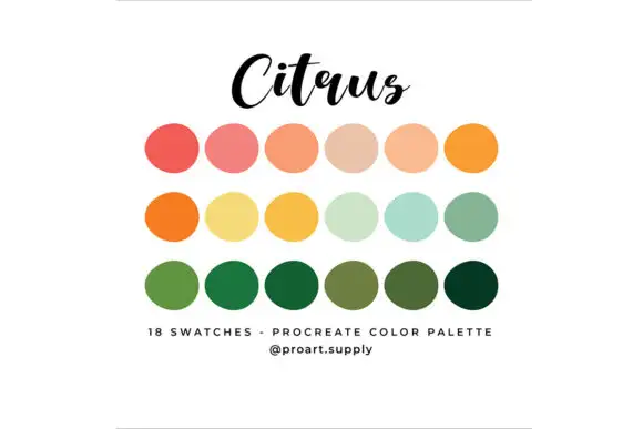 Citrus Procreate Color Palette