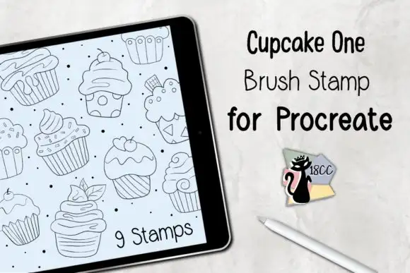 Cupcake One Procreate Brush Stamp 3 cupcake one procreate brush stamp graphics 13440895 1 1 580x387 10612