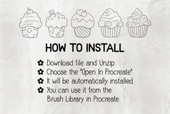 Cupcake One Procreate Brush Stamp 5 cupcake one procreate brush stamp graphics 13440895 4 580x387 10609