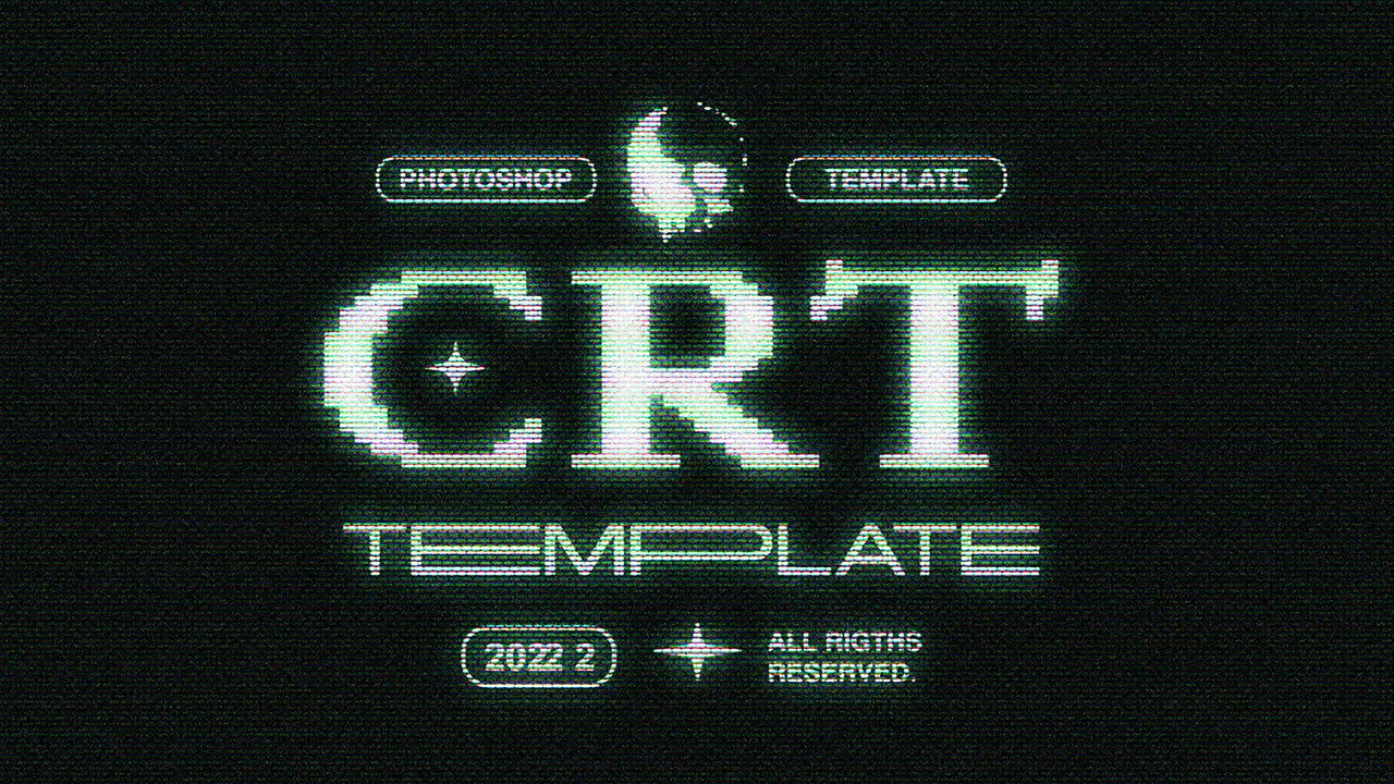 CyberPsycho CRT Photoshop Template Free Download