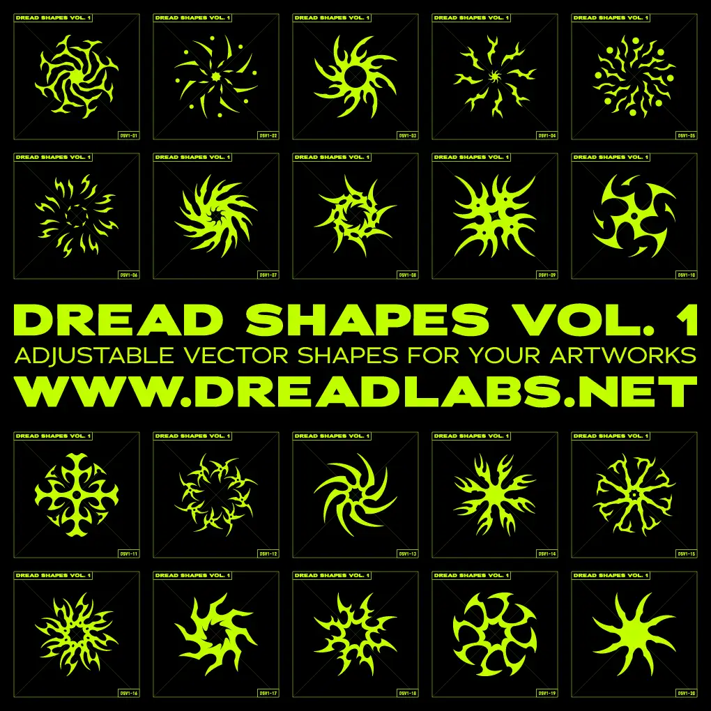 Adobe Photoshop Dread Photo Overlay Bundle - 5 Overlays 5 dread shapes vol. 1 27102