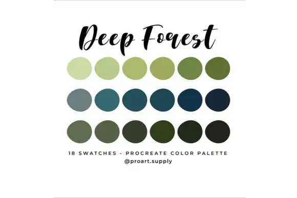 Deep Forest Procreate Color Palette