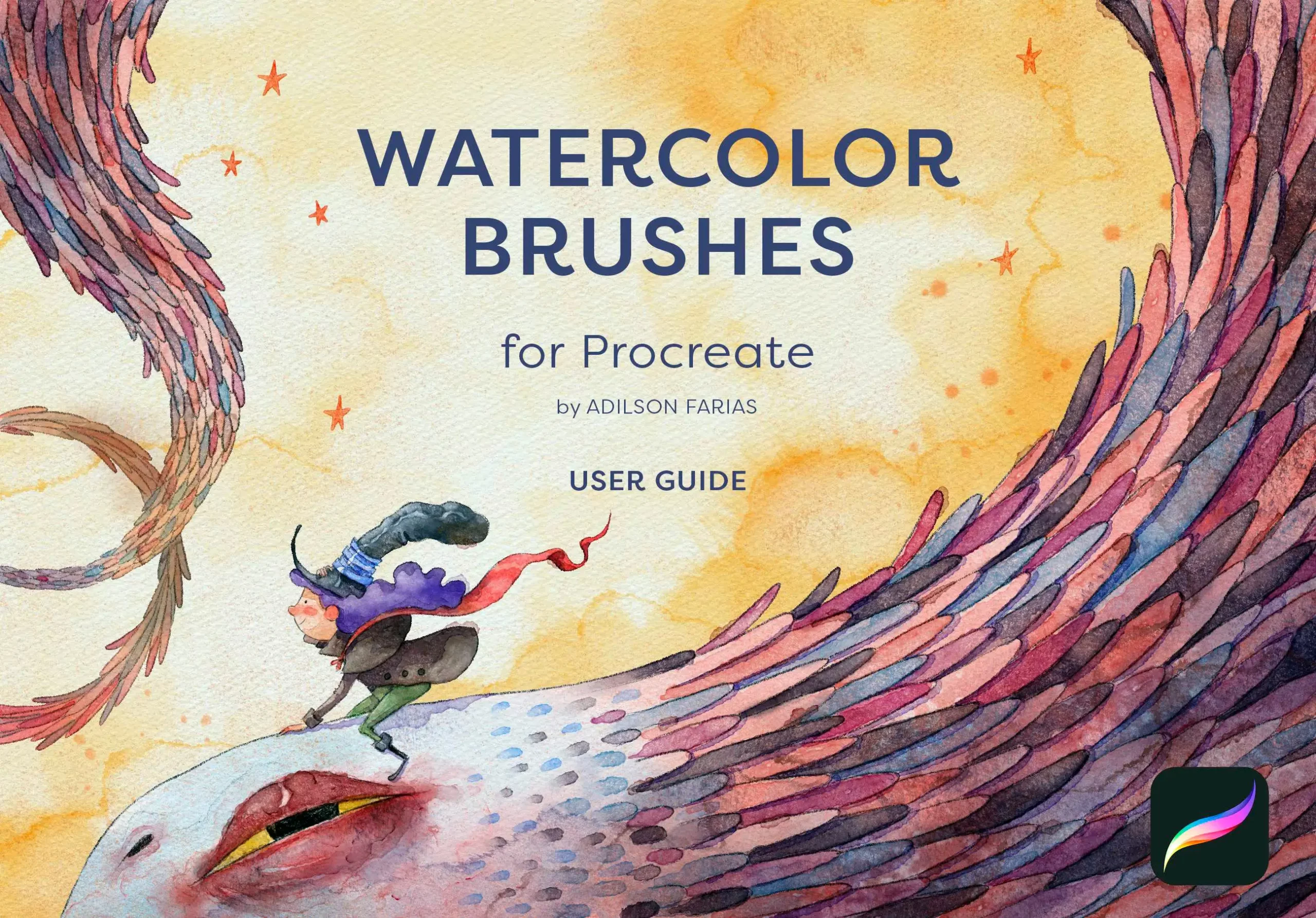 Digital Watercolor Brushes AF for Procreate