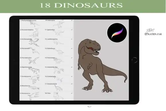 Dinosaurs Stamps Brushes for Procreate