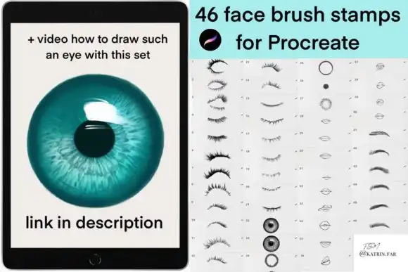 Face Brush Stamps for Procreate
