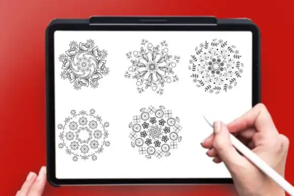Floral Mandala Stamps for Procreate Vol2 5 floral mandala stamps for procreate vol2 2 30088