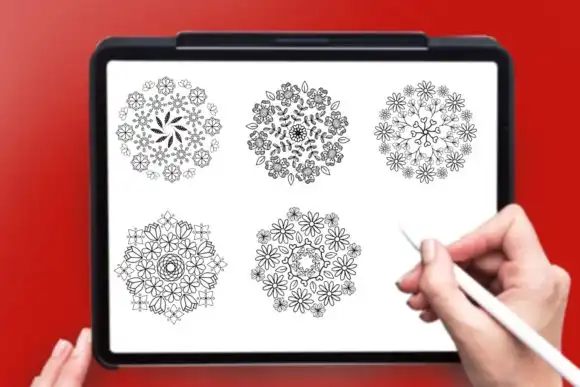 Floral Mandala Stamps for Procreate Vol2 3 floral mandala stamps for procreate vol2 3 30164