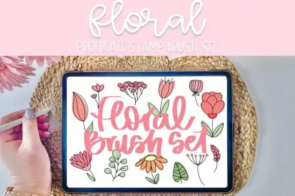 Floral Procreate Brush Stamp Set
