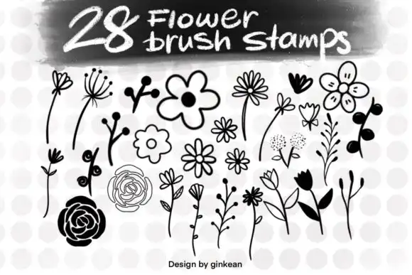Flower Procreate Brush Stamp, Procreate 3 flower procreate brush stamp procreate graphics 8443387 3 580x387 30962