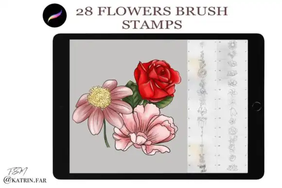 Flowers Stamps Brushes for Procreate
