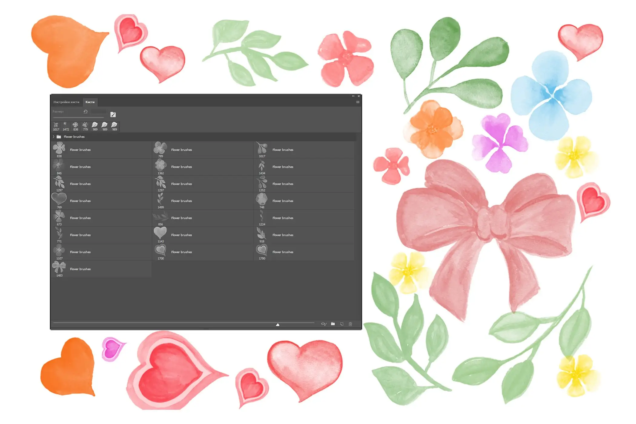 Flowers and leaves Photoshop Brushes 3 flowers and leaves photoshop brushes (2) 14586