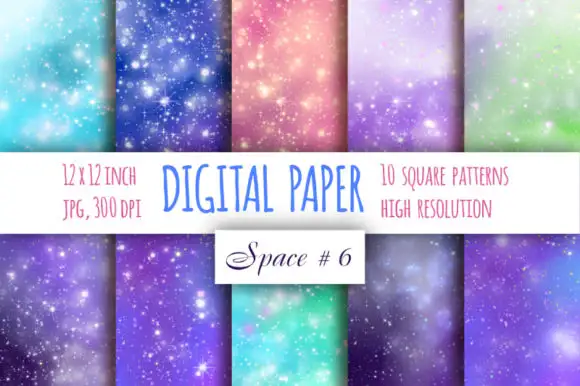 Galaxy Digital Paper Starry Sky Paper