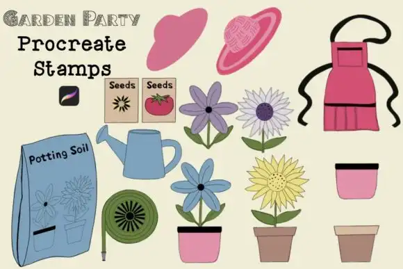Garden Party Procreate Stamps