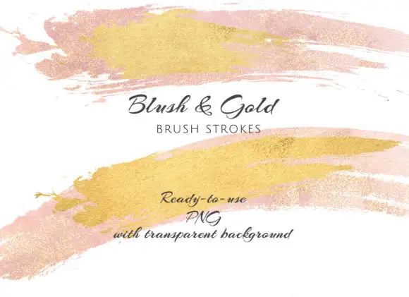 Gold and Blush Brush Strokes