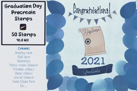 Graduation Day Procreate Stamps