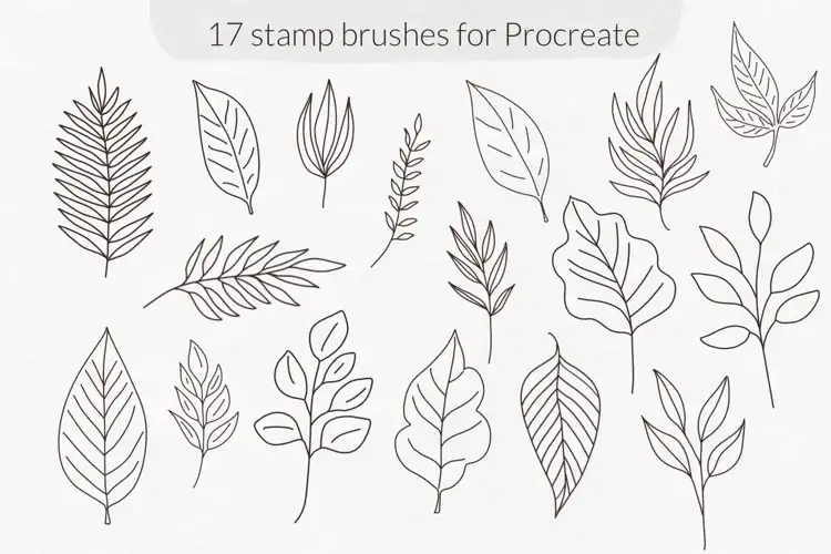 Greenery leaves stamps brushes Procreate 3 greenery leaves stamps brushes procreate (3) 21361