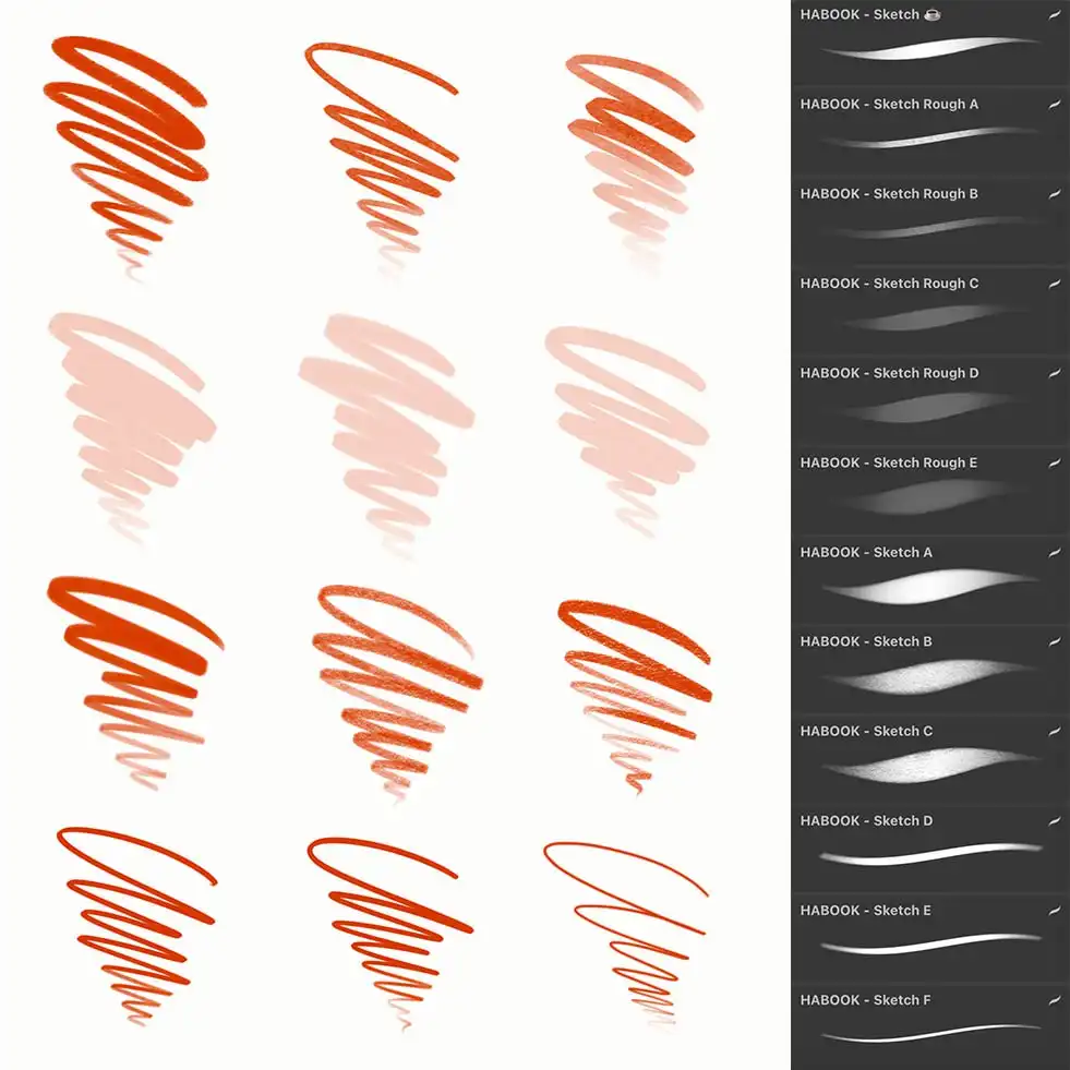 HABOOK Sketching Brushes for Procreate 4 habook sketching brushes for procreate (1) 32653