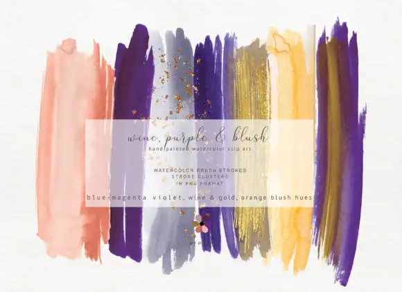 Hand Painted Watercolor Brush Strokes