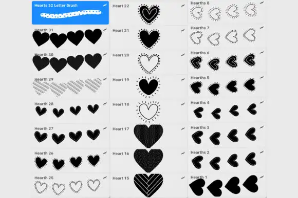 Heart Brushes for Procreate 3 heart brushes for procreate 1 24713