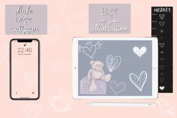 Heart Stamps Brushes for Procreate 4 heart stamps brushes for procreate 1 33798