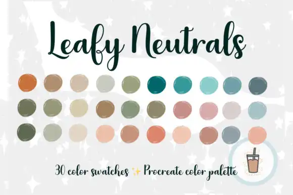 Leafy Neutrals Procreate Palette