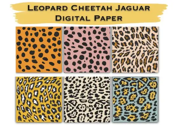 Leopard Cheetah Jaguar Digital Paper 3 leopard cheetah jaguar digital paper 1 15032