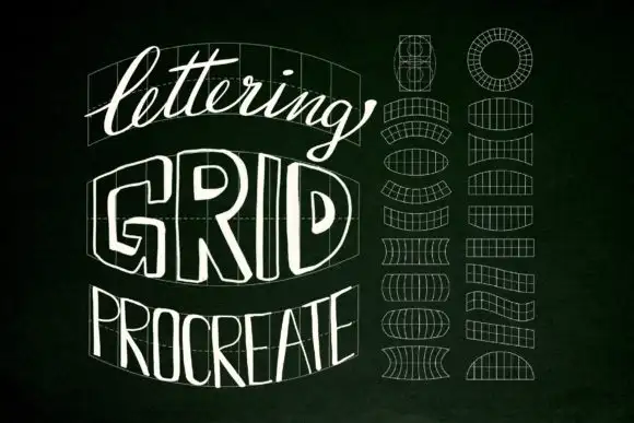 Lettering Grid for Procreate Stamp Brush
